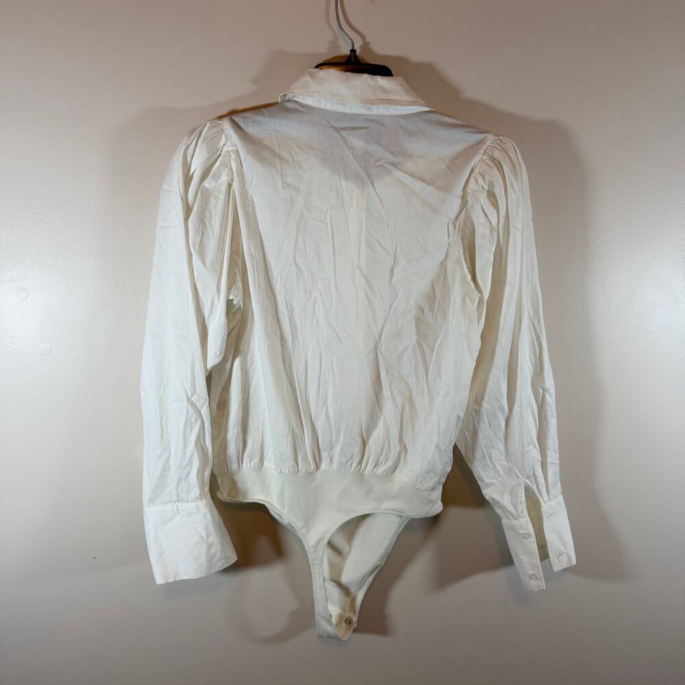 Mare Mare x Anthropologie White Button Down Blouse Bodysuit Womens XS Minimalist - Picture 8 of 8